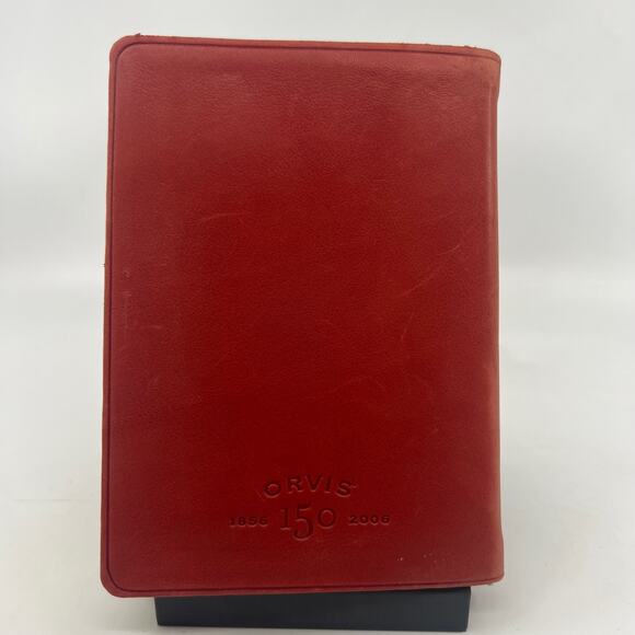 VTG Red Rust Leather Rocky Mountains Travel Journal w/ Map & Gold Leaf Pages - Picture 2 of 5